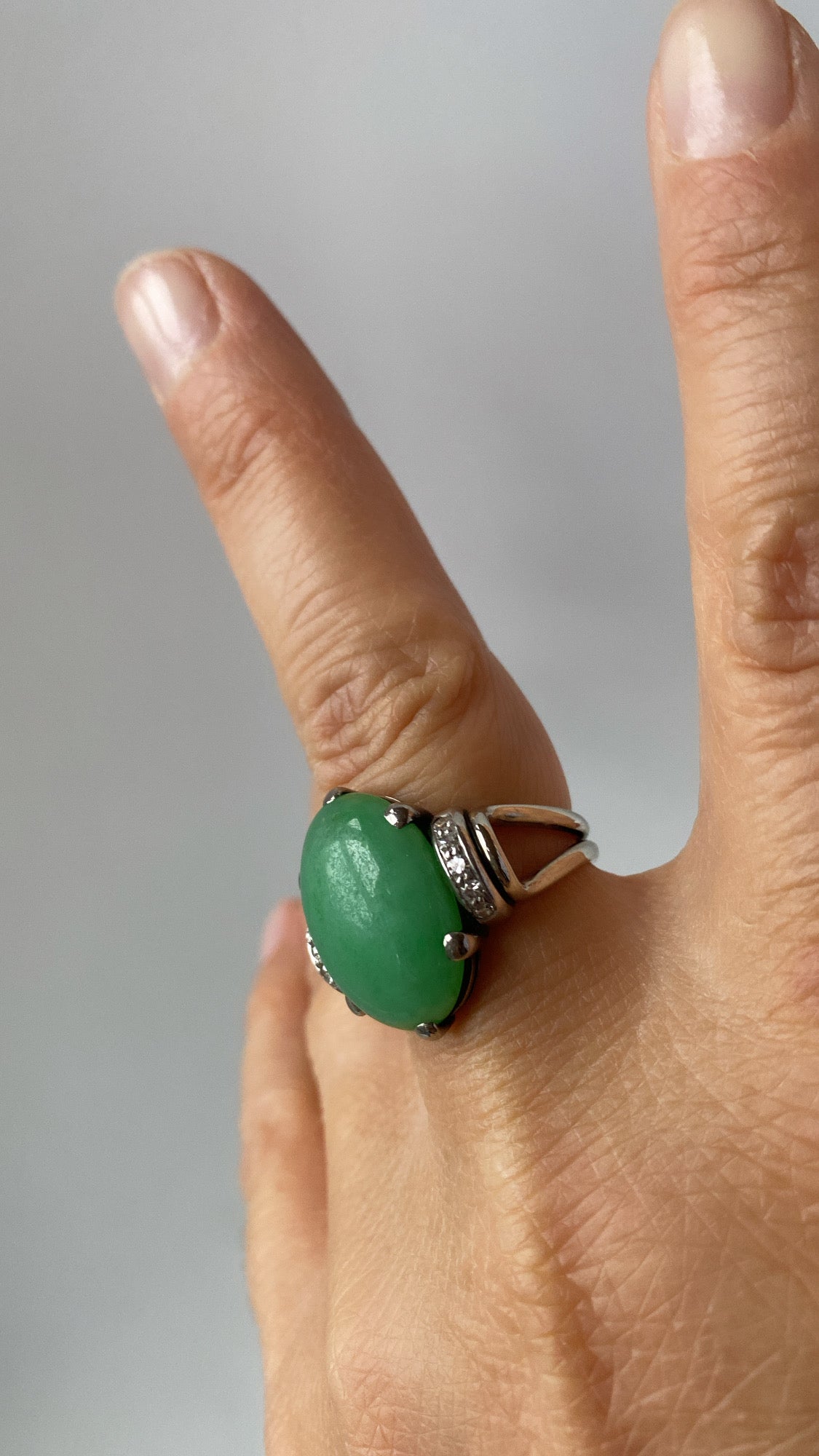 art deco jade ring