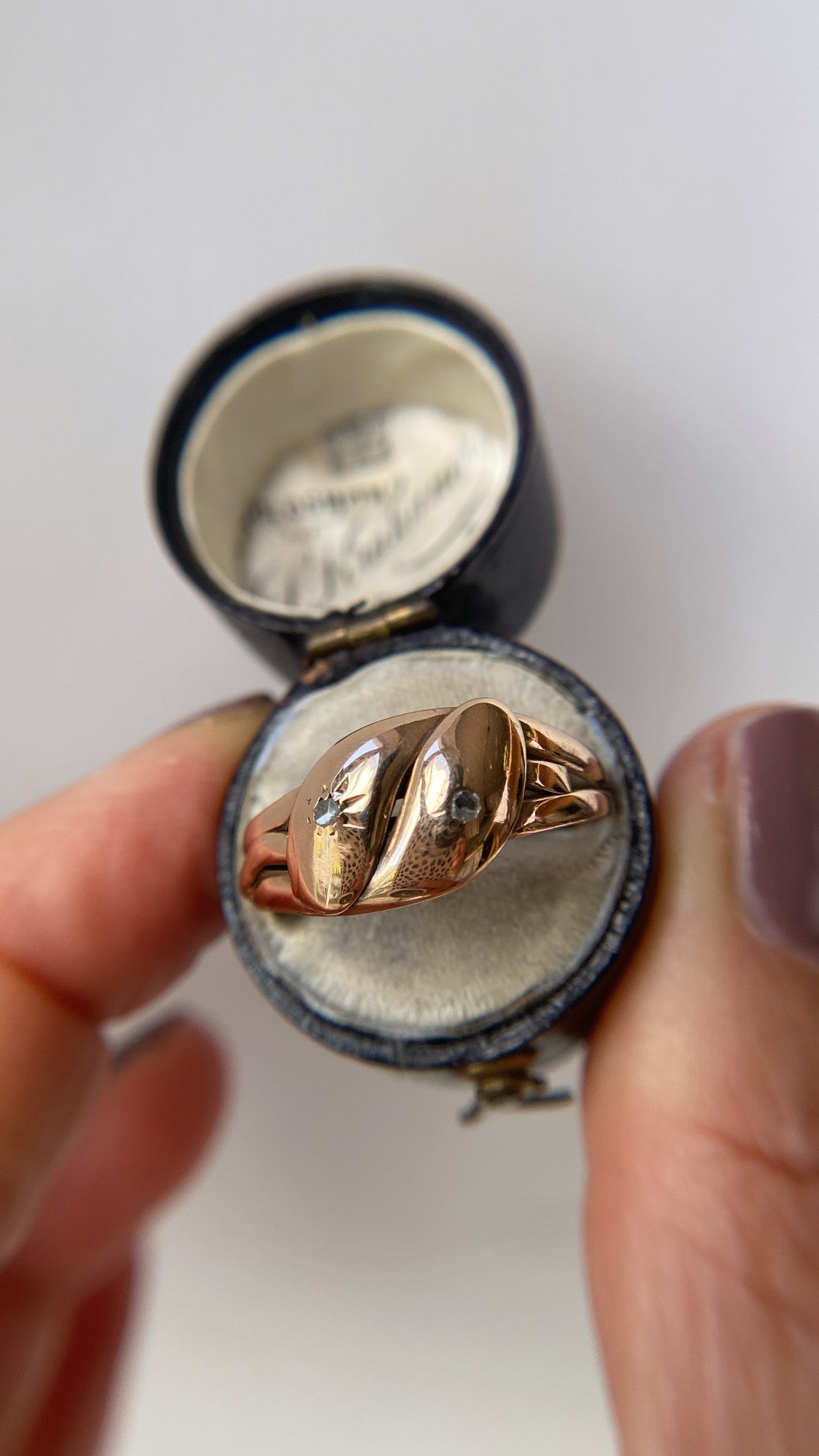 antique double snake ring