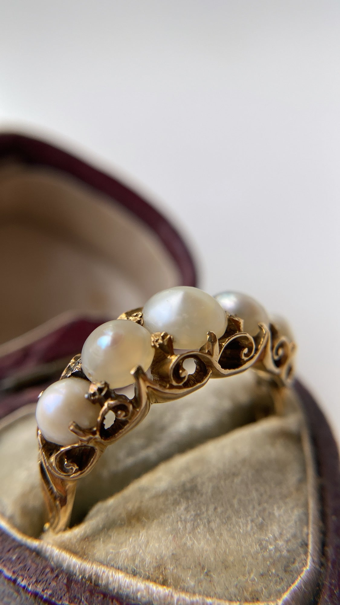 antique Victorian pearl half hoop