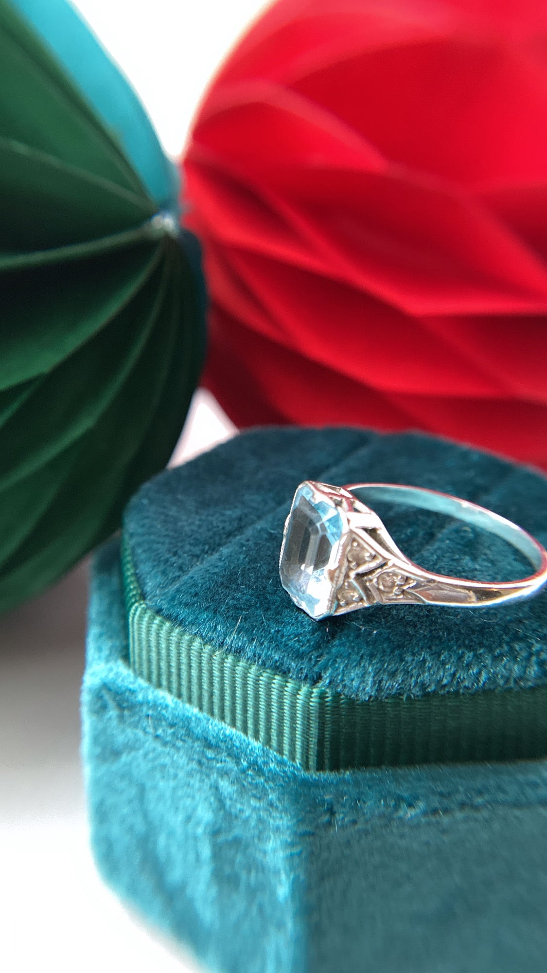the art deco inspired aquamarine