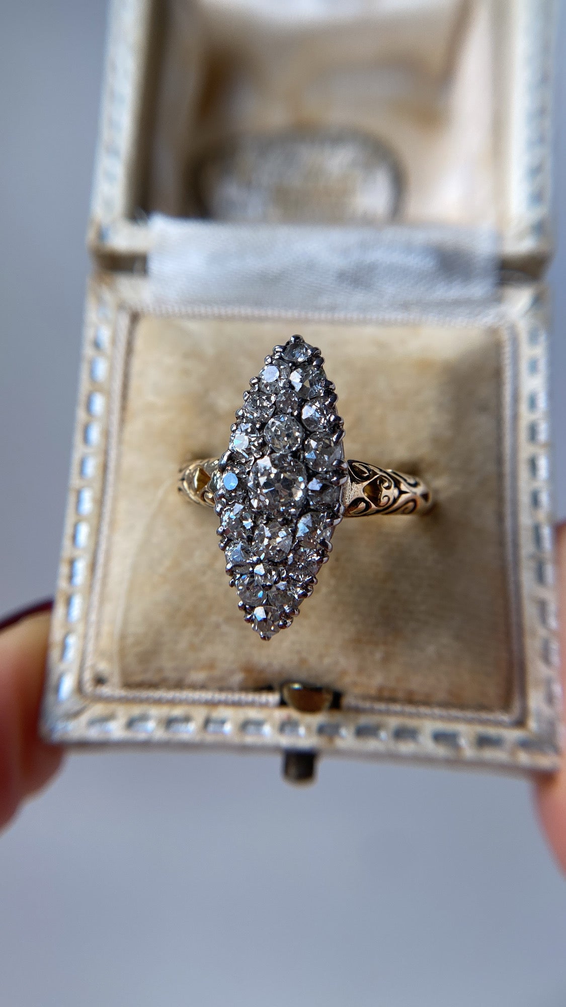 the old mine cut diamond navette