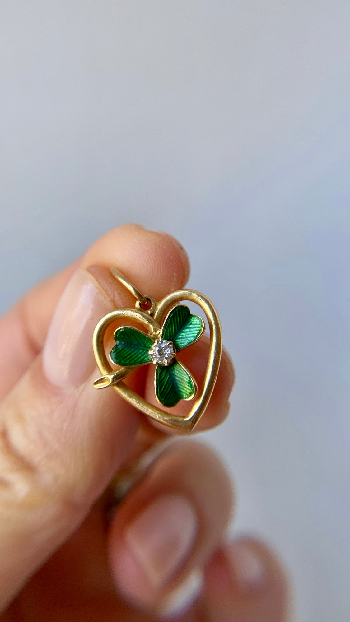 the enamel and diamond heart pendant // on hold// reserved