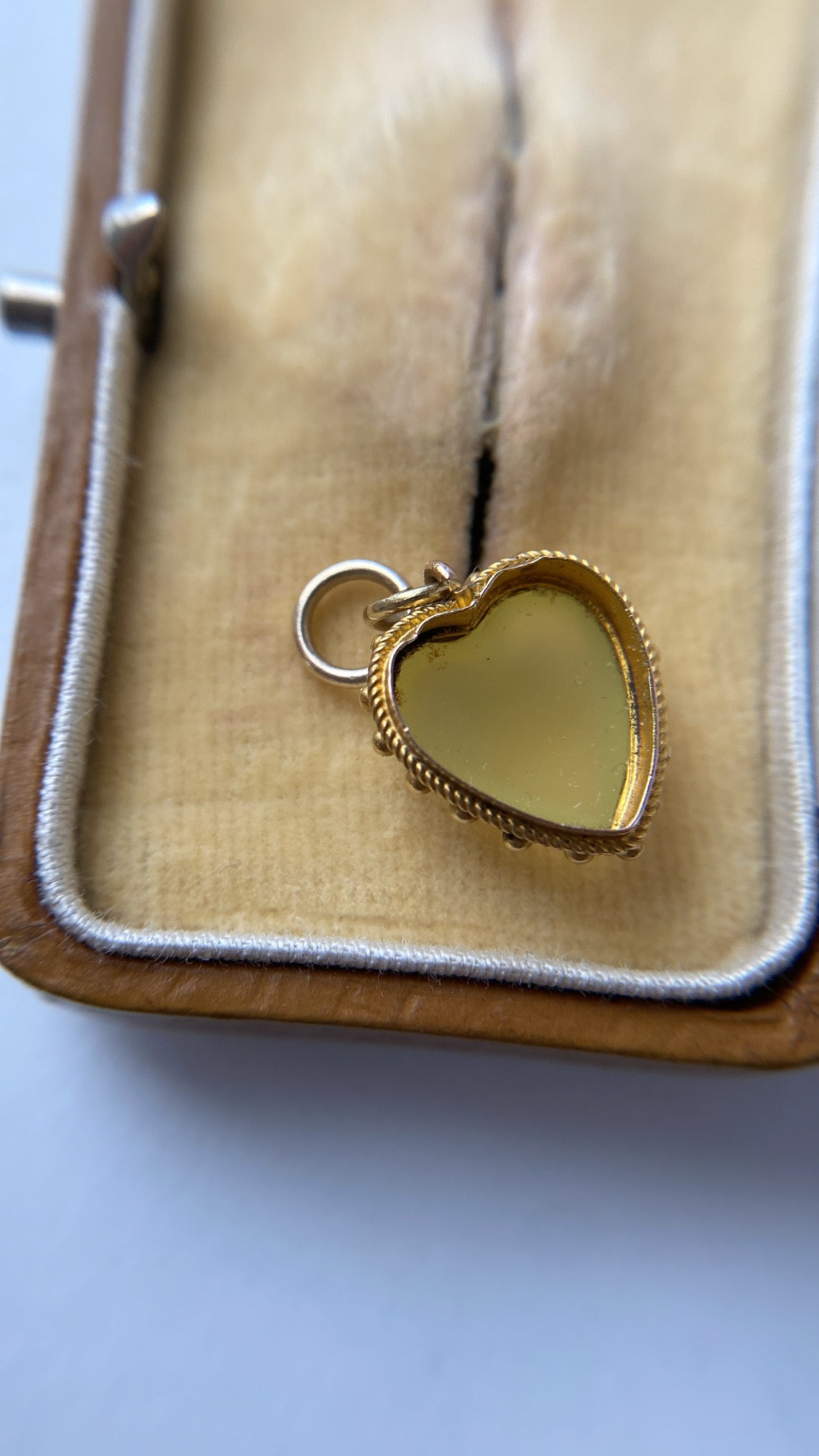 antique chalcedony heart pendant
