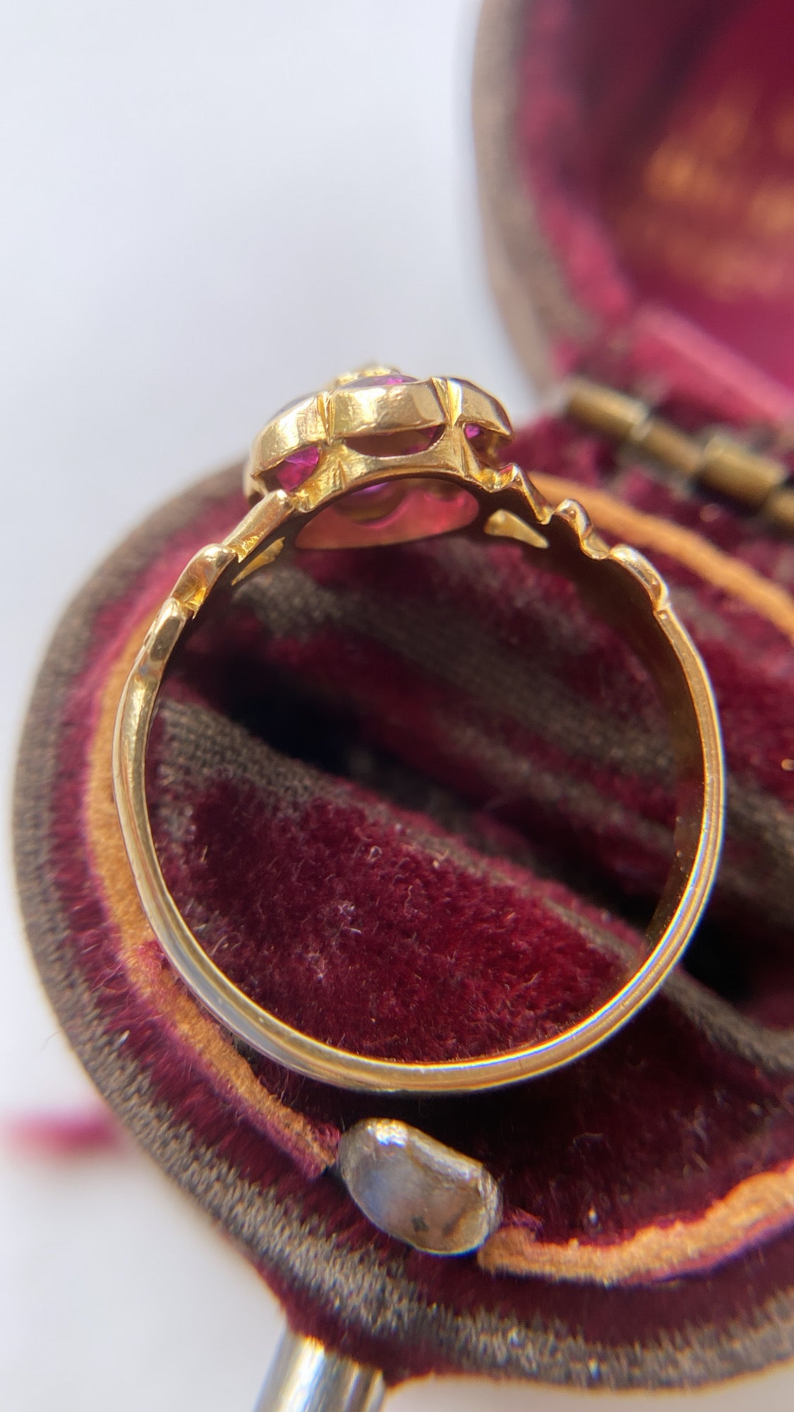 antique ruby and diamond daisy cluster