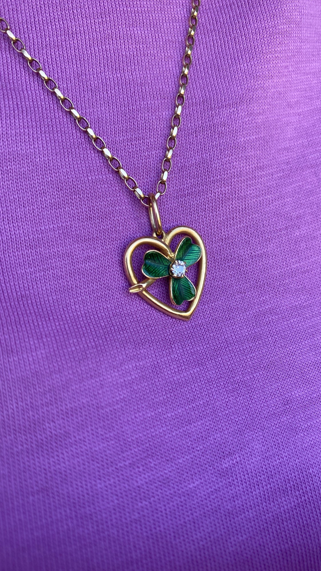 the enamel and diamond heart pendant // on hold// reserved