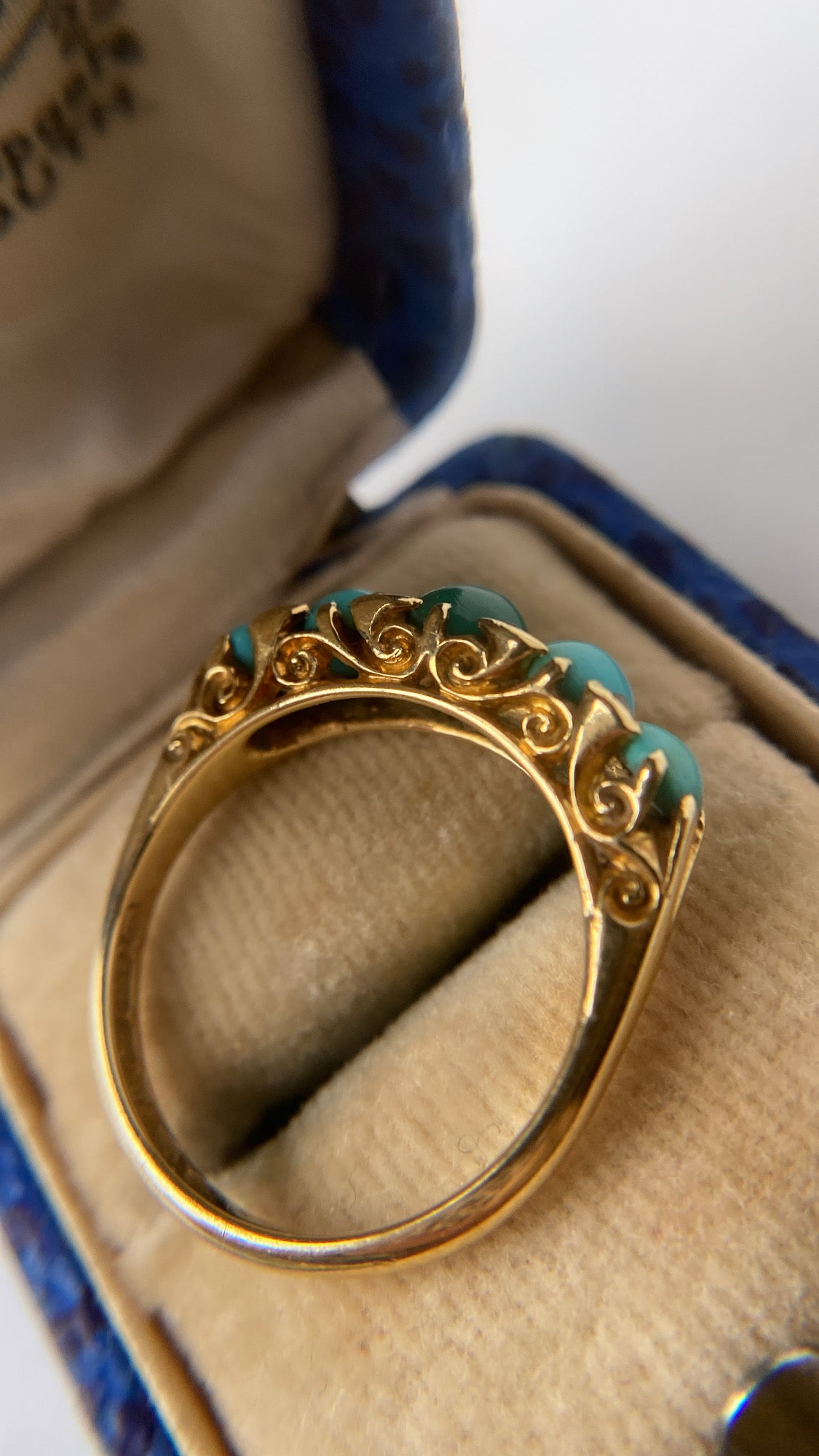 antique turquoise half hoop