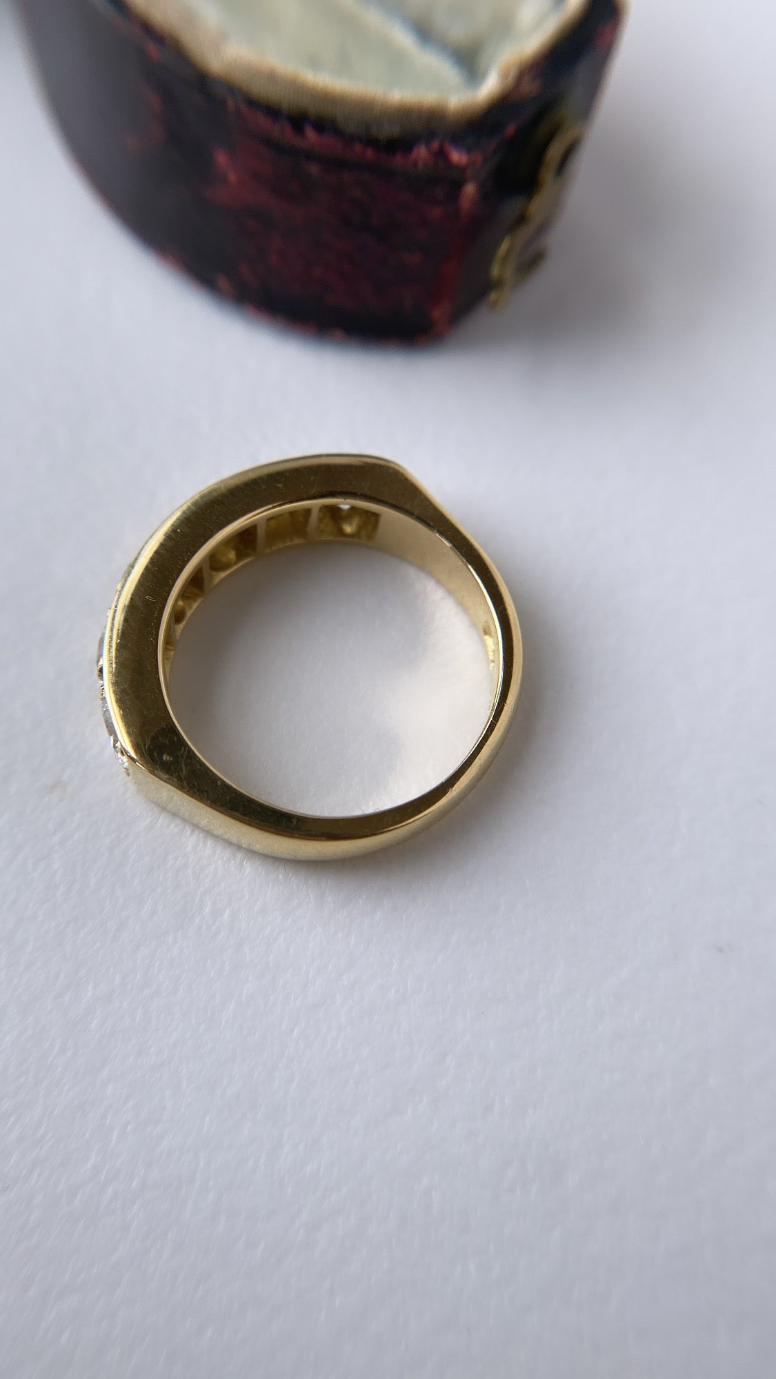 The diamond six stone gold band