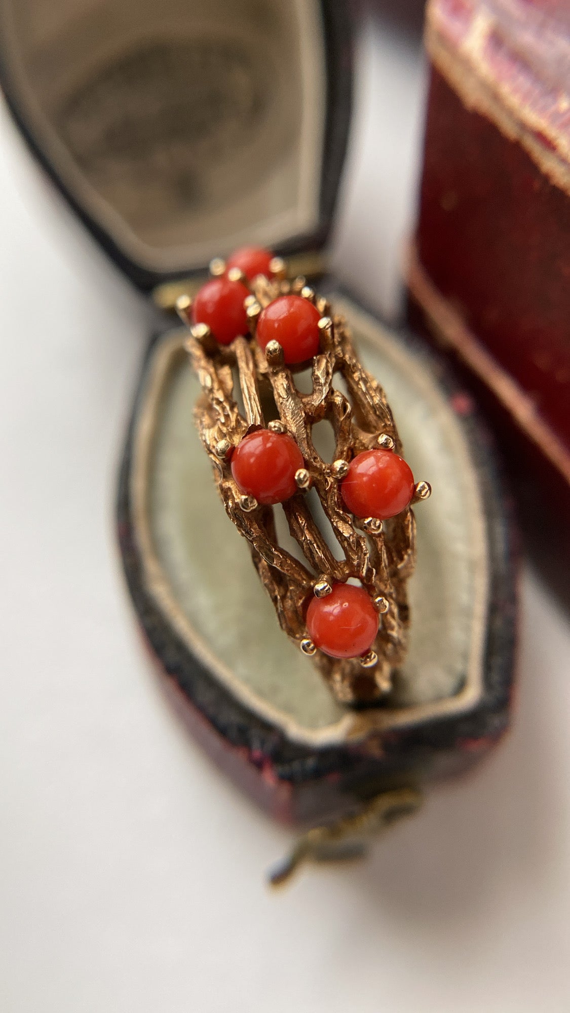 modernist coral ring