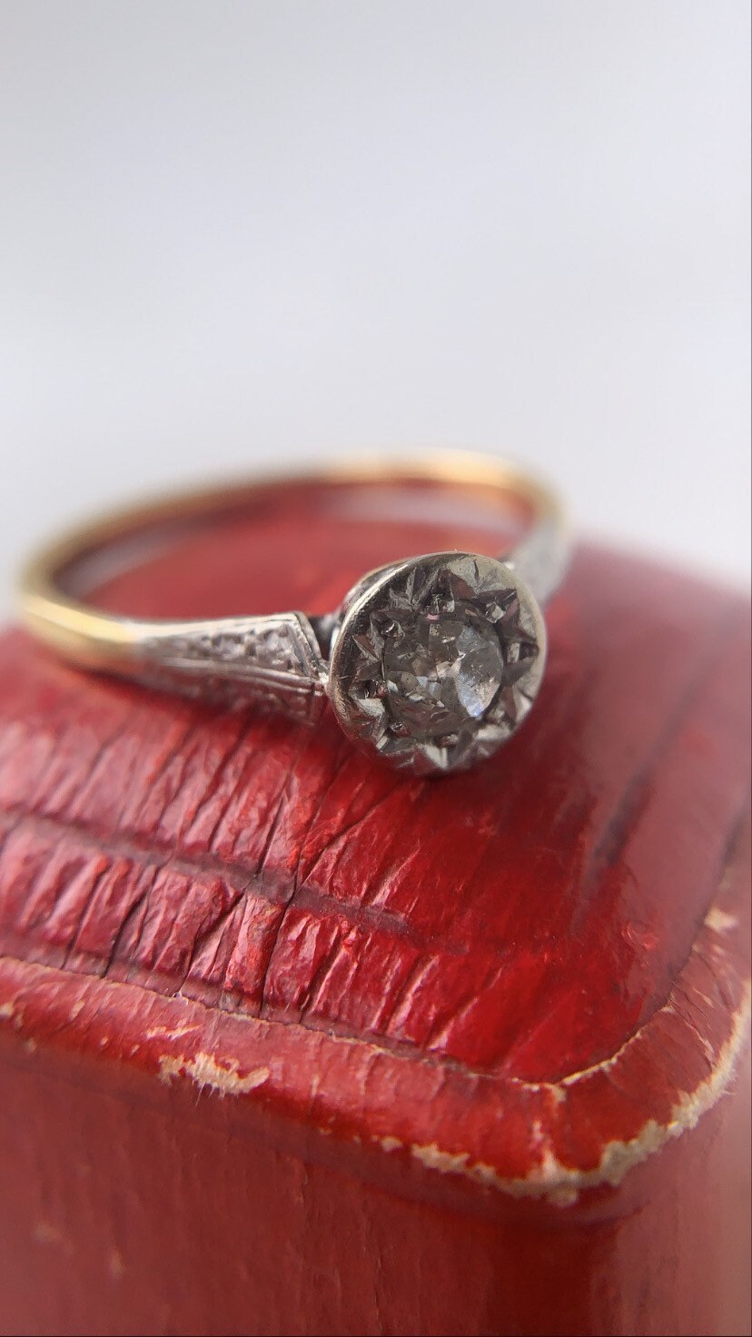 on hold// art deco old cut diamond solitaire
