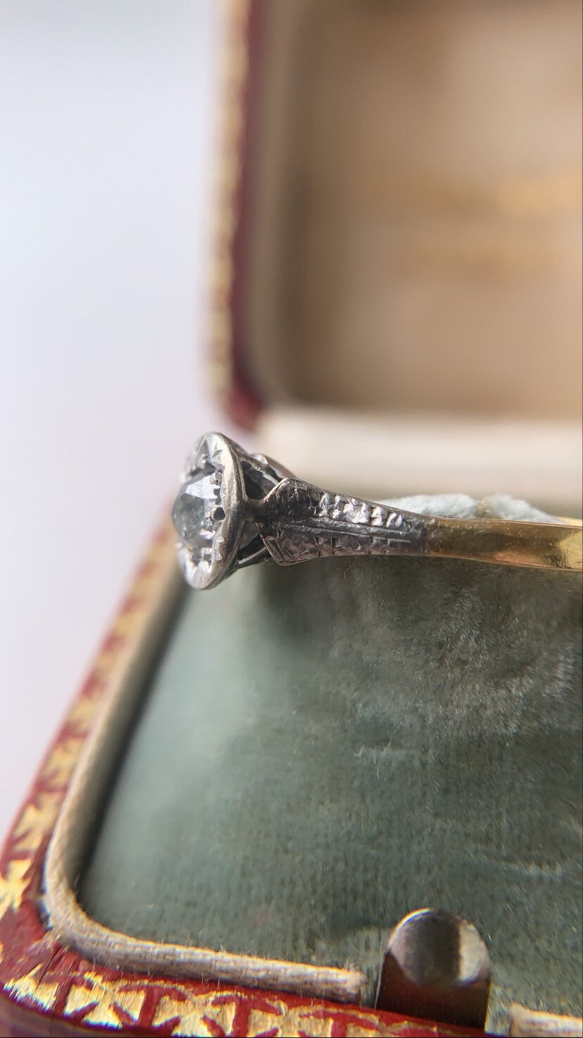 on hold// art deco old cut diamond solitaire