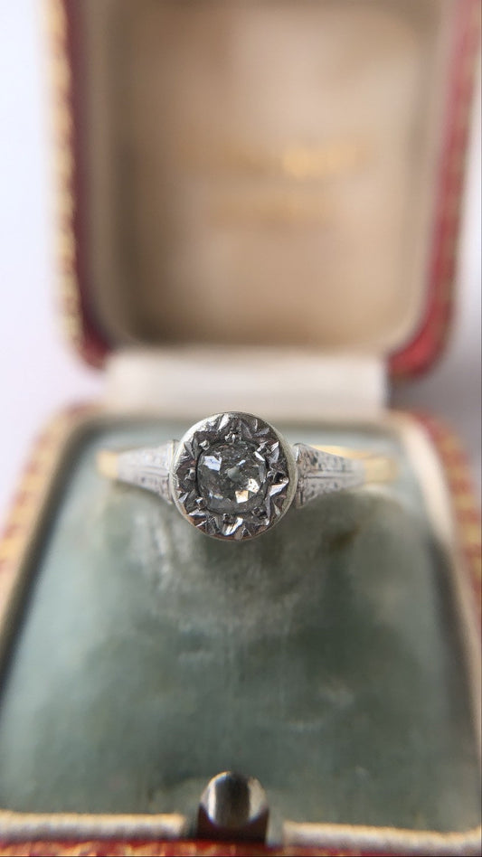 on hold// art deco old cut diamond solitaire