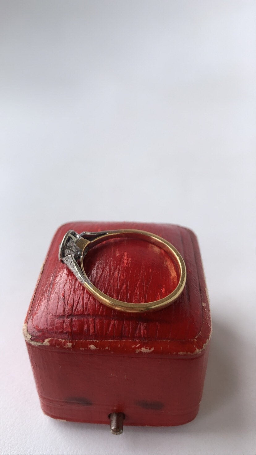 on hold// art deco old cut diamond solitaire