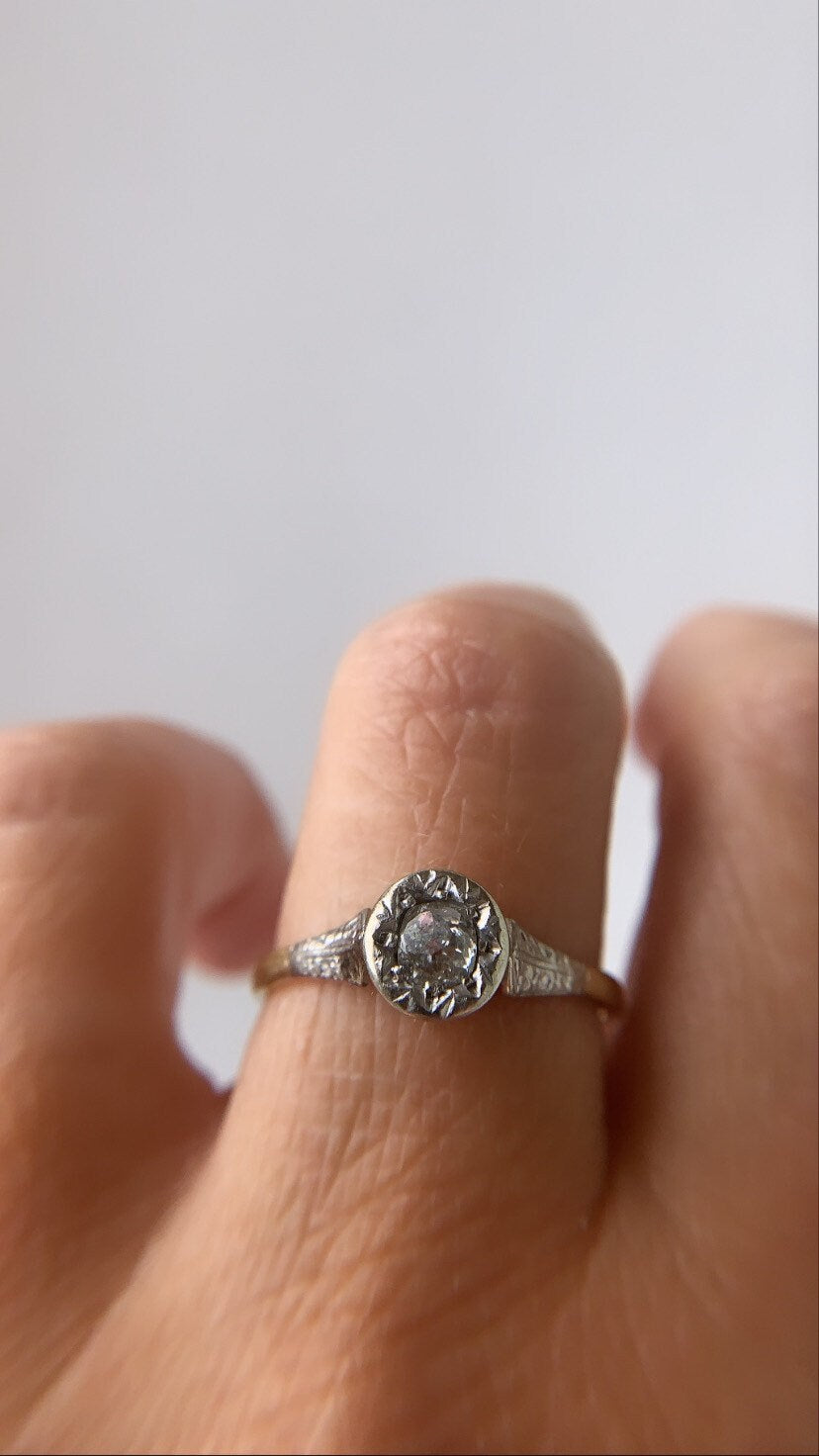 on hold// art deco old cut diamond solitaire