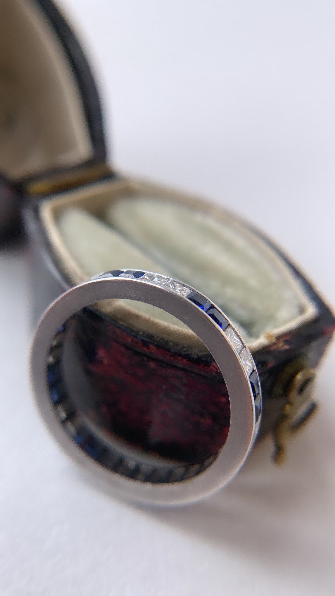 vintage diamond and sapphire eternity band