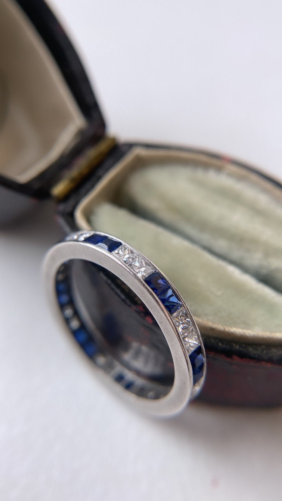 vintage diamond and sapphire eternity band