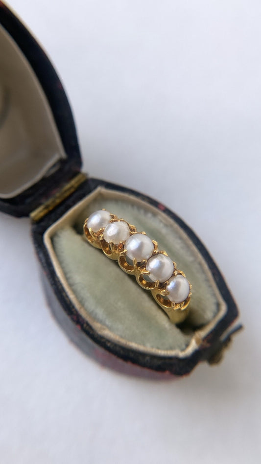 antique pearl half hoop