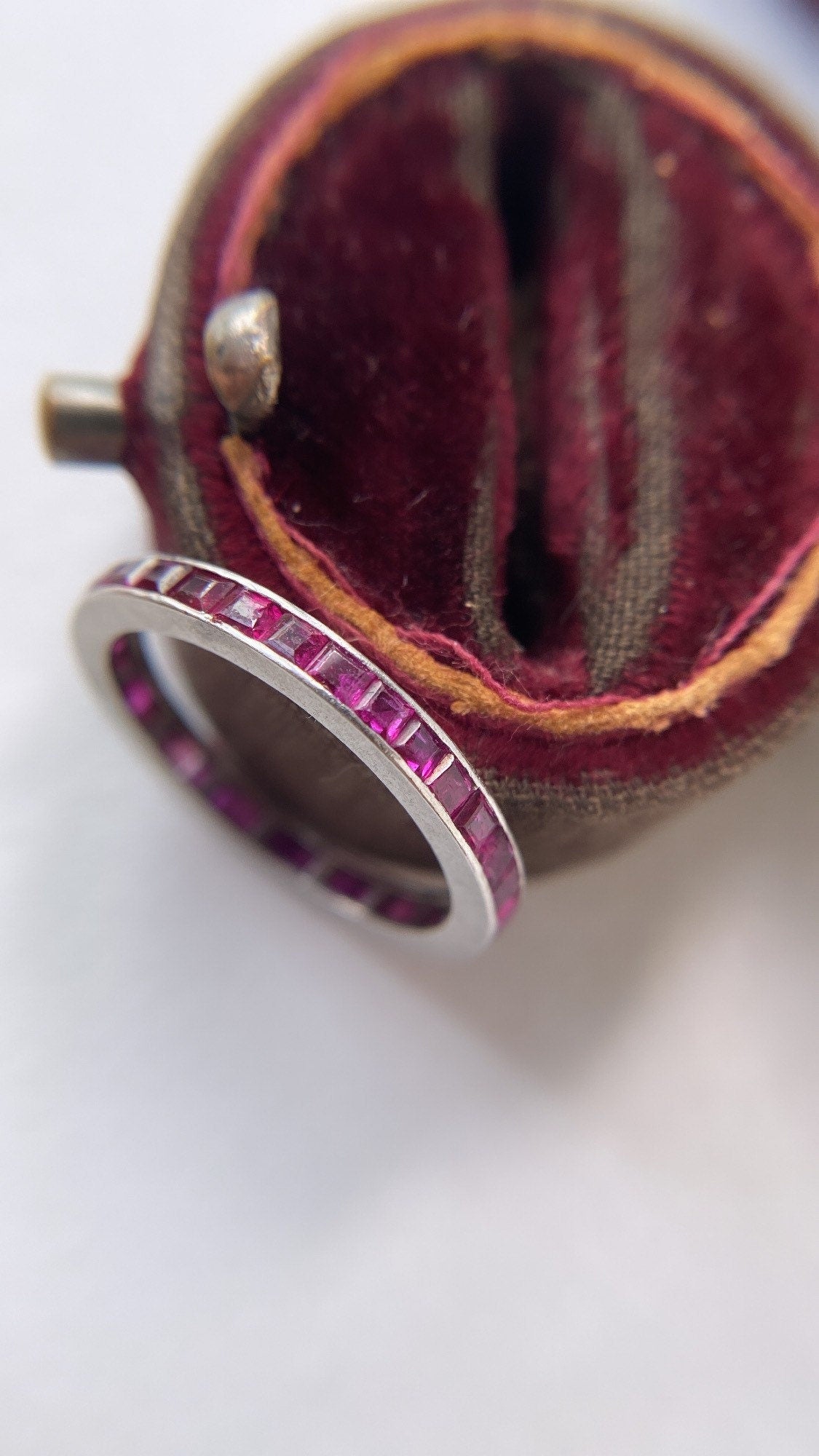 art deco ruby eternity band