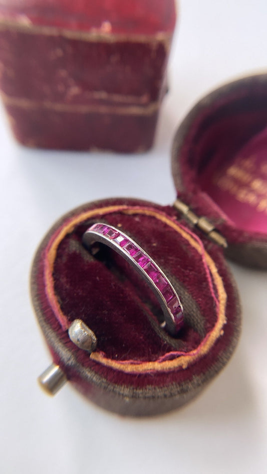 art deco ruby eternity band