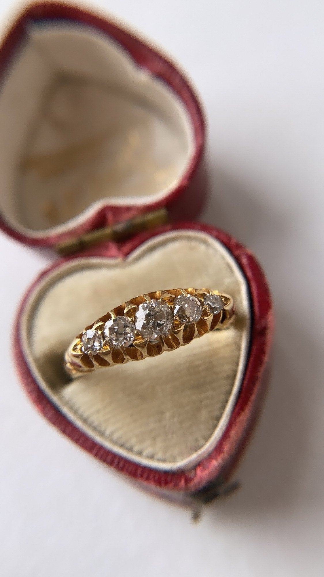 antique old cut diamond boat ring