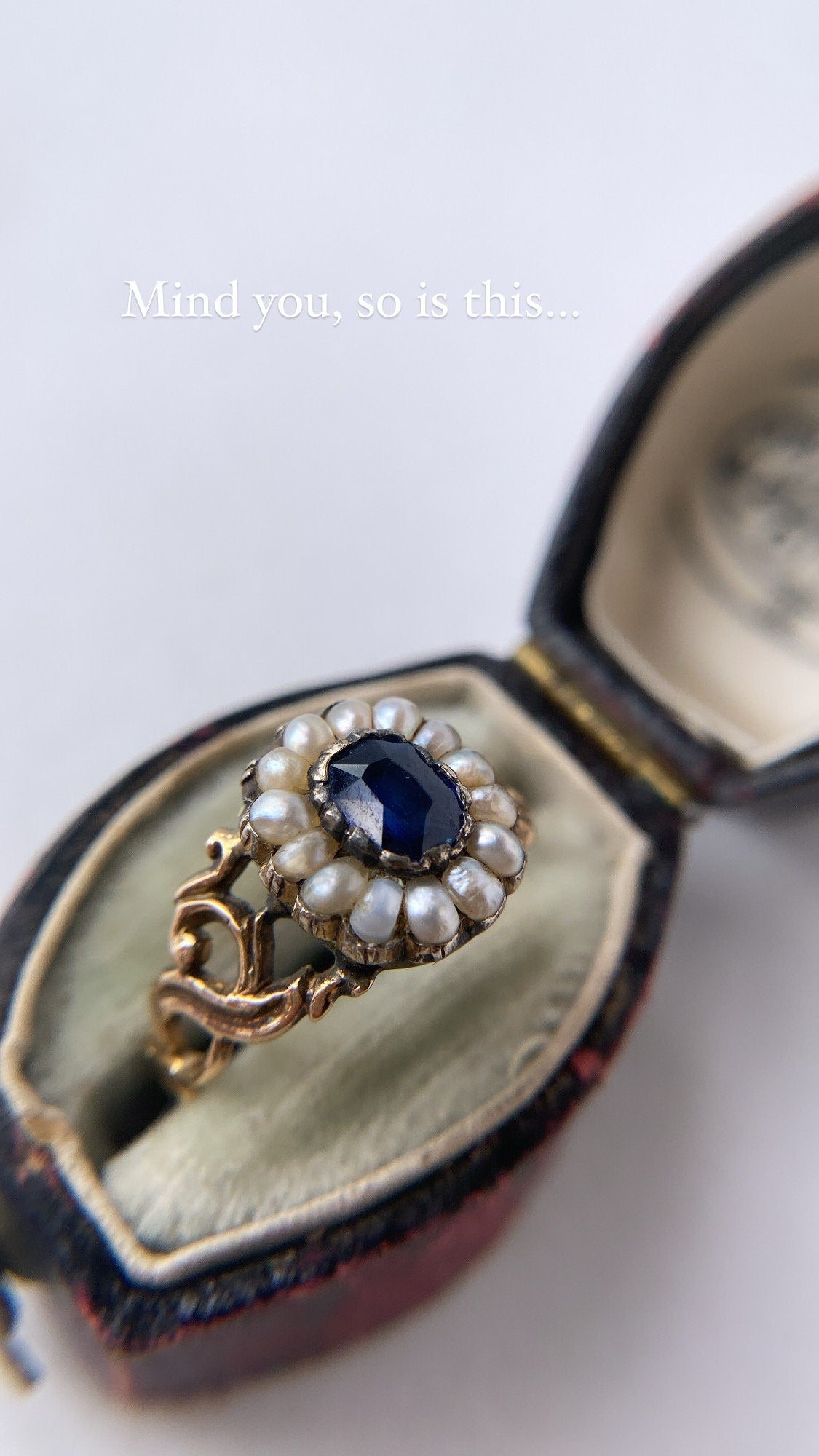 antique sapphire & pearl cluster