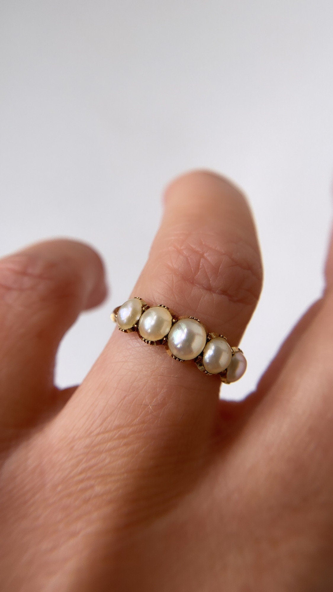 antique georgian pearl half hoop
