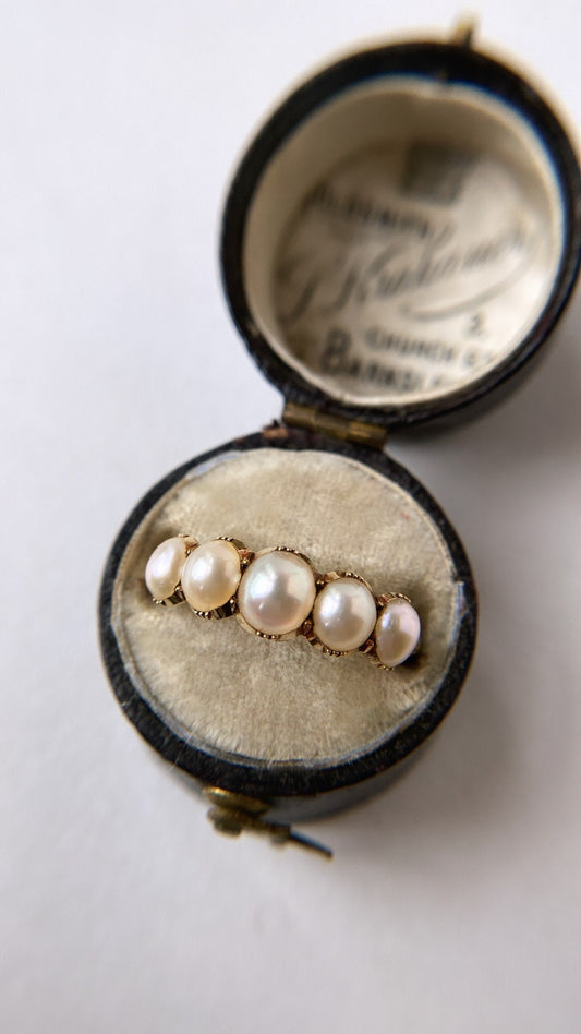 antique georgian pearl half hoop